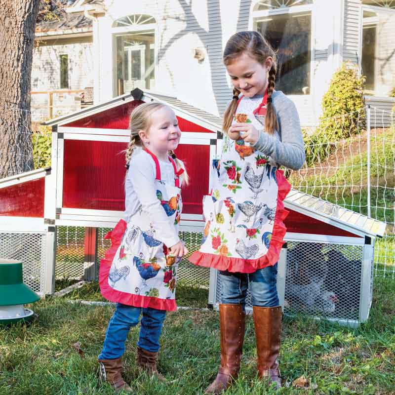 Kids Fluffy Layers Egg Collecting Apron/Full LengthHolds 4 Eggs