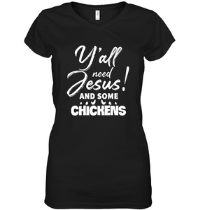 Y'all Need Jesus-BOGO/Short Sleeve Womens V-Neck